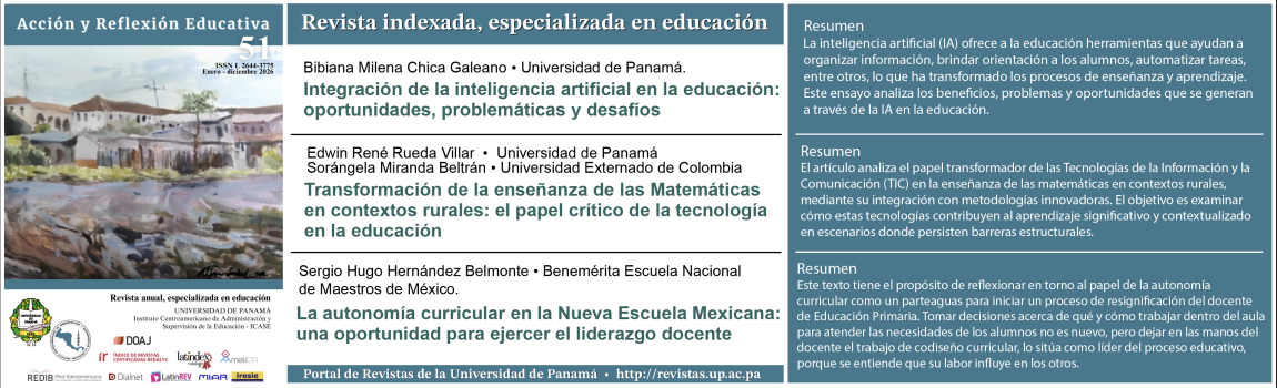 3 artículos Revista Acción y Reflexión Educativa